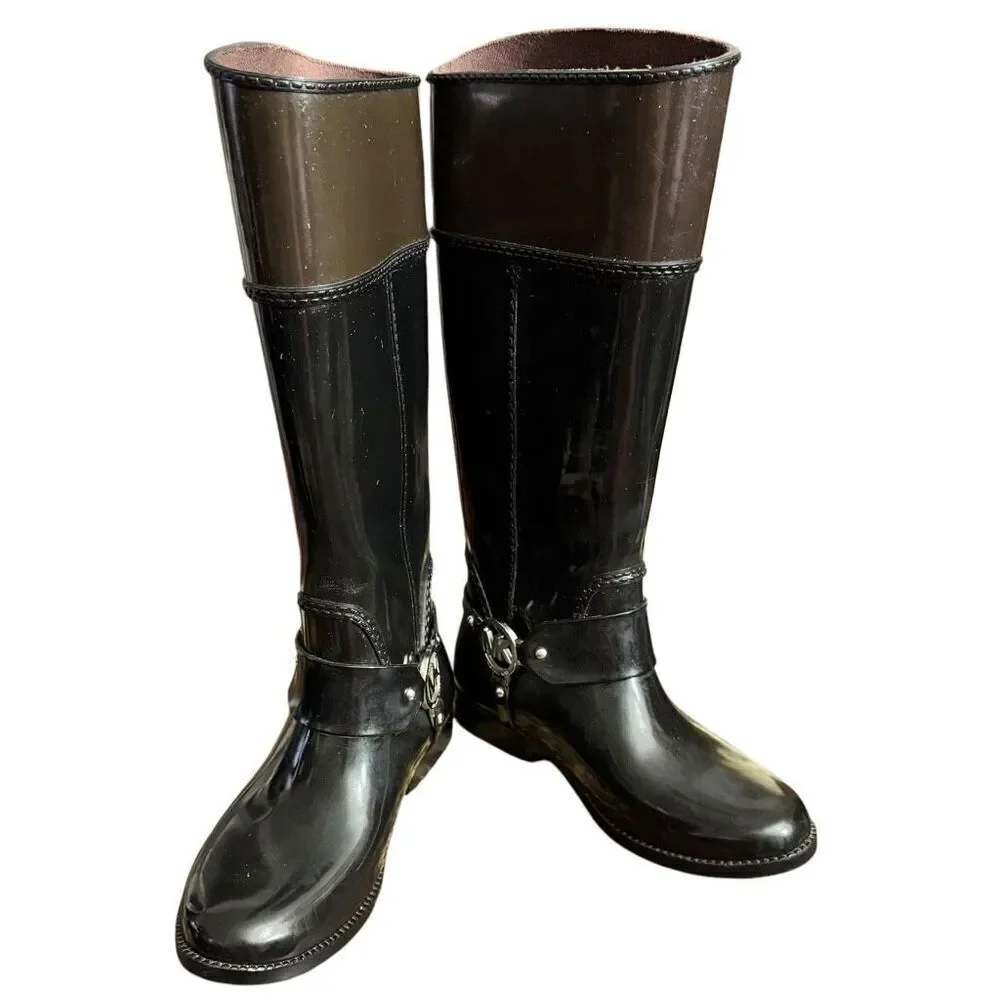 Michael Kors Wellies Rubber Knee-Hi Rain Boots / SZ: 6